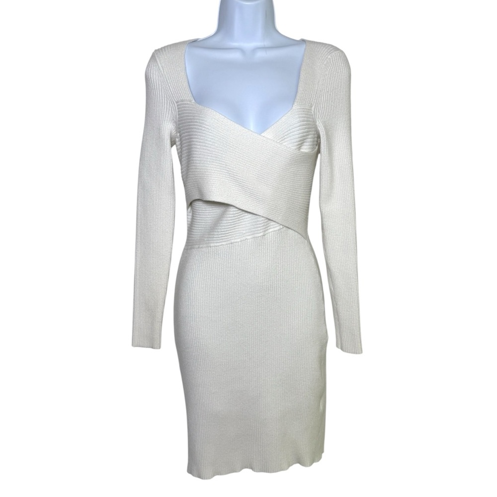 Abercrombie & Fitch Cream Long Sleeve Dress